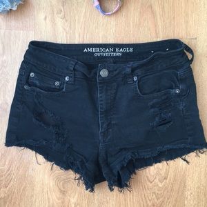 AEO High Waisted Black Shorts